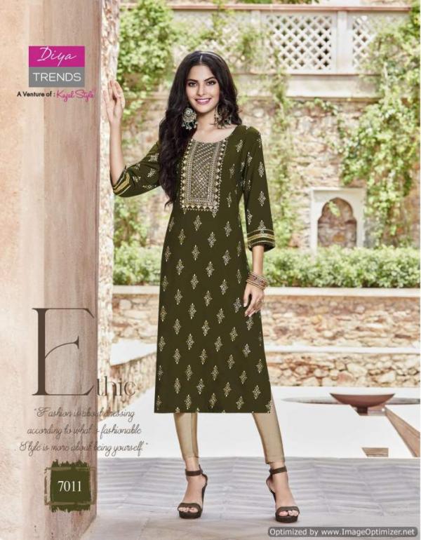 Victoria 7 Fancy Wear Embroidery Rayon Exclusive Kurti Collection